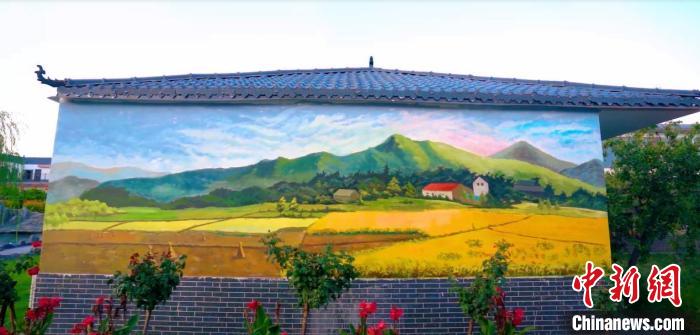 繪制好的鄉(xiāng)村墻繪。　寧夏文旅廳供圖